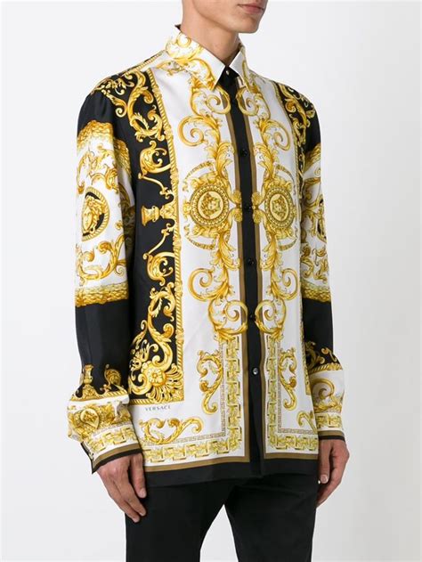 gold VERSACE Men Shirts 